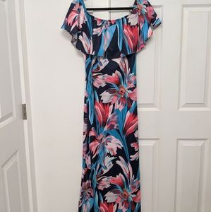 Floral Off the Shoulder Maxi Dress